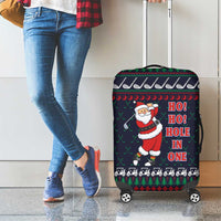 Santa Hole in One Christmas Luggage Cover with Golf Clubs and Festive Pattern - Wonder Print Shop