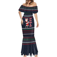 Santa Hole in One Christmas Mermaid Dress with Golf Clubs and Festive Pattern - Wonder Print Shop