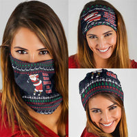 Santa Hole in One Christmas Neck Gaiter with Golf Clubs and Festive Pattern - Wonder Print Shop