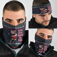 Santa Hole in One Christmas Neck Gaiter with Golf Clubs and Festive Pattern - Wonder Print Shop