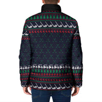 Santa Hole in One Christmas Padded Jacket with Golf Clubs and Festive Pattern - Wonder Print Shop