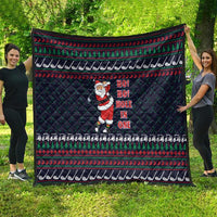 Santa Hole in One Christmas Quilt with Golf Clubs and Festive Pattern - Wonder Print Shop