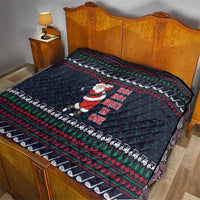 Santa Hole in One Christmas Quilt with Golf Clubs and Festive Pattern - Wonder Print Shop
