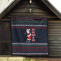 Santa Hole in One Christmas Quilt with Golf Clubs and Festive Pattern - Wonder Print Shop
