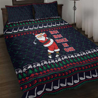 Santa Hole in One Christmas Quilt Bed Set with Golf Clubs and Festive Pattern - Wonder Print Shop