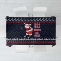 Santa Hole in One Christmas Tablecloth with Golf Clubs and Festive Pattern - Wonder Print Shop