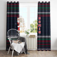 Santa Hole in One Christmas Window Curtain with Golf Clubs and Festive Pattern - Wonder Print Shop