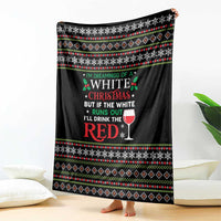 White and Red Christmas Wine Blanket with Festive Pattern and Holiday Cheer - Wonder Print Shop
