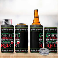 White and Red Christmas Wine 4 in 1 Can Cooler Tumbler with Festive Pattern and Holiday Cheer - Wonder Print Shop