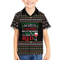 White and Red Christmas Wine Family Matching Summer Maxi Dress and Hawaiian Shirt with Festive Pattern and Holiday Cheer - Wonder Print Shop