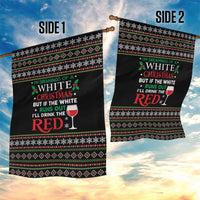 White and Red Christmas Wine Garden Flag with Festive Pattern and Holiday Cheer - Wonder Print Shop