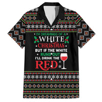 White and Red Christmas Wine Hawaiian Shirt with Festive Pattern and Holiday Cheer - Wonder Print Shop