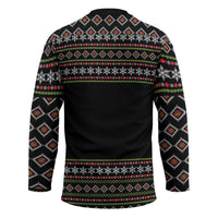 White and Red Christmas Wine Hockey Jersey with Festive Pattern and Holiday Cheer - Wonder Print Shop