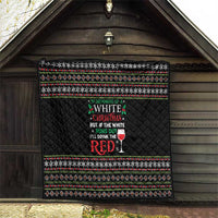 White and Red Christmas Wine Quilt with Festive Pattern and Holiday Cheer - Wonder Print Shop