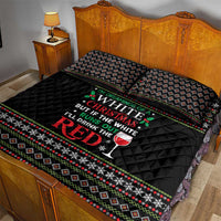 White and Red Christmas Wine Quilt Bed Set with Festive Pattern and Holiday Cheer - Wonder Print Shop