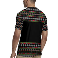 White and Red Christmas Wine Rugby Jersey with Festive Pattern and Holiday Cheer - Wonder Print Shop