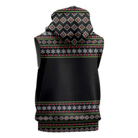 White and Red Christmas Wine Sleeveless Hoodie with Festive Pattern and Holiday Cheer - Wonder Print Shop