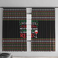 White and Red Christmas Wine Window Curtain with Festive Pattern and Holiday Cheer - Wonder Print Shop