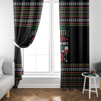 White and Red Christmas Wine Window Curtain with Festive Pattern and Holiday Cheer - Wonder Print Shop