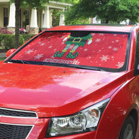 Bossy Elf Christmas Auto Sun Shade with Snowflakes and Striped Sleeves - Wonder Print Shop