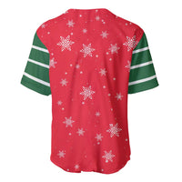 Bossy Elf Christmas Baseball Jersey with Snowflakes and Striped Sleeves - Wonder Print Shop
