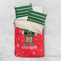 Bossy Elf Christmas Bedding Set with Snowflakes and Striped Sleeves - Wonder Print Shop