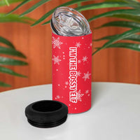 Bossy Elf Christmas 4 in 1 Can Cooler Tumbler with Snowflakes and Striped Sleeves - Wonder Print Shop
