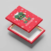 Bossy Elf Christmas Canvas Wall Art with Snowflakes and Striped Sleeves - Wonder Print Shop