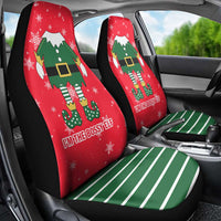 Bossy Elf Christmas Car Seat Cover with Snowflakes and Striped Sleeves - Wonder Print Shop
