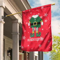 Bossy Elf Christmas Garden Flag with Snowflakes and Striped Sleeves - Wonder Print Shop