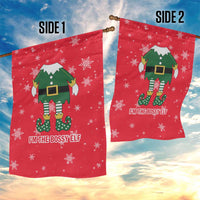Bossy Elf Christmas Garden Flag with Snowflakes and Striped Sleeves - Wonder Print Shop