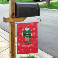 Bossy Elf Christmas Garden Flag with Snowflakes and Striped Sleeves - Wonder Print Shop