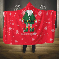 Bossy Elf Christmas Hooded Blanket with Snowflakes and Striped Sleeves - Wonder Print Shop