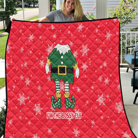 Bossy Elf Christmas Quilt with Snowflakes and Striped Sleeves - Wonder Print Shop