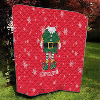 Bossy Elf Christmas Quilt with Snowflakes and Striped Sleeves - Wonder Print Shop