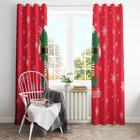 Bossy Elf Christmas Window Curtain with Snowflakes and Striped Sleeves - Wonder Print Shop
