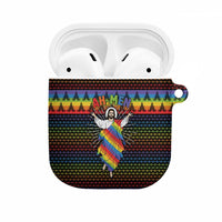 Rainbow Jesus Ah Men Christmas AirPods Case with Colorful Stripes and Holiday Pattern - Wonder Print Shop