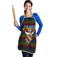 Rainbow Jesus Ah Men Christmas Apron with Colorful Stripes and Holiday Pattern - Wonder Print Shop