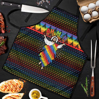 Rainbow Jesus Ah Men Christmas Apron with Colorful Stripes and Holiday Pattern - Wonder Print Shop