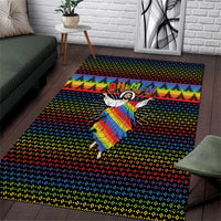 Rainbow Jesus Ah Men Christmas Area Rug with Colorful Stripes and Holiday Pattern - Wonder Print Shop