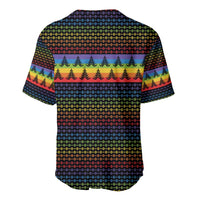 Rainbow Jesus Ah Men Christmas Baseball Jersey with Colorful Stripes and Holiday Pattern - Wonder Print Shop