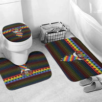 Rainbow Jesus Ah Men Christmas Bathroom Set with Colorful Stripes and Holiday Pattern - Wonder Print Shop