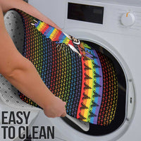 Rainbow Jesus Ah Men Christmas Bathroom Set with Colorful Stripes and Holiday Pattern - Wonder Print Shop