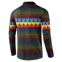 Rainbow Jesus Ah Men Christmas Button Sweatshirt with Colorful Stripes and Holiday Pattern - Wonder Print Shop