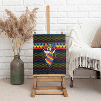 Rainbow Jesus Ah Men Christmas Canvas Wall Art with Colorful Stripes and Holiday Pattern - Wonder Print Shop
