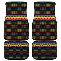 Rainbow Jesus Ah Men Christmas Car Mats with Colorful Stripes and Holiday Pattern - Wonder Print Shop