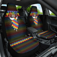 Rainbow Jesus Ah Men Christmas Car Seat Cover with Colorful Stripes and Holiday Pattern - Wonder Print Shop