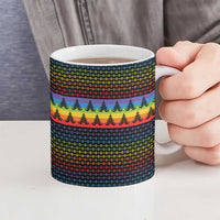 Rainbow Jesus Ah Men Christmas Ceramic Mug with Colorful Stripes and Holiday Pattern - Wonder Print Shop