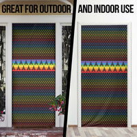 Rainbow Jesus Ah Men Christmas Door Cover with Colorful Stripes and Holiday Pattern - Wonder Print Shop