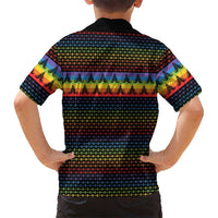 Rainbow Jesus Ah Men Christmas Family Matching Mermaid Dress and Hawaiian Shirt with Colorful Stripes and Holiday Pattern - Wonder Print Shop